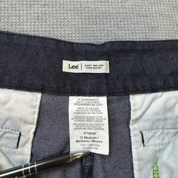 Lee Womens Blue Just Below The Waist Bermuda Style Shorts High Rise Size 12M - Picture 6 of 12